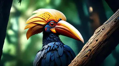 El Casco Viviente del Infierno: El Ave que Atrapa a su Pareja en una Tumba de Madera por un Pico que Vale una Fortuna