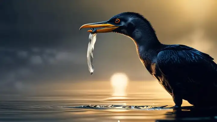 Soga al Cuello: El Ave Convertida en Máquina de Pesca que Tuvo que Morir de Hambre para que Otros Comieran